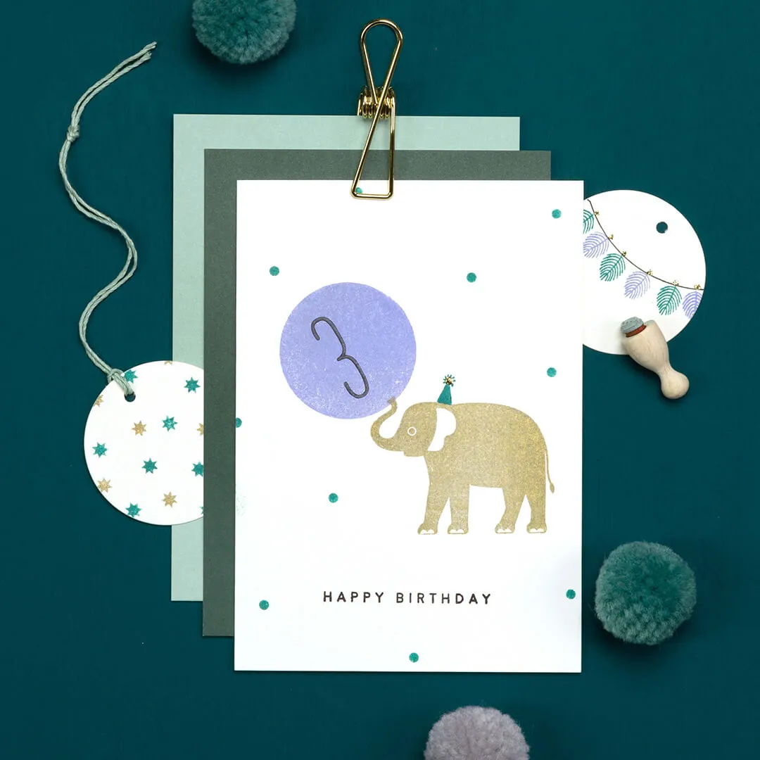 Perlenfischer Happy Birthday 5 Textstempel 50x3 mm