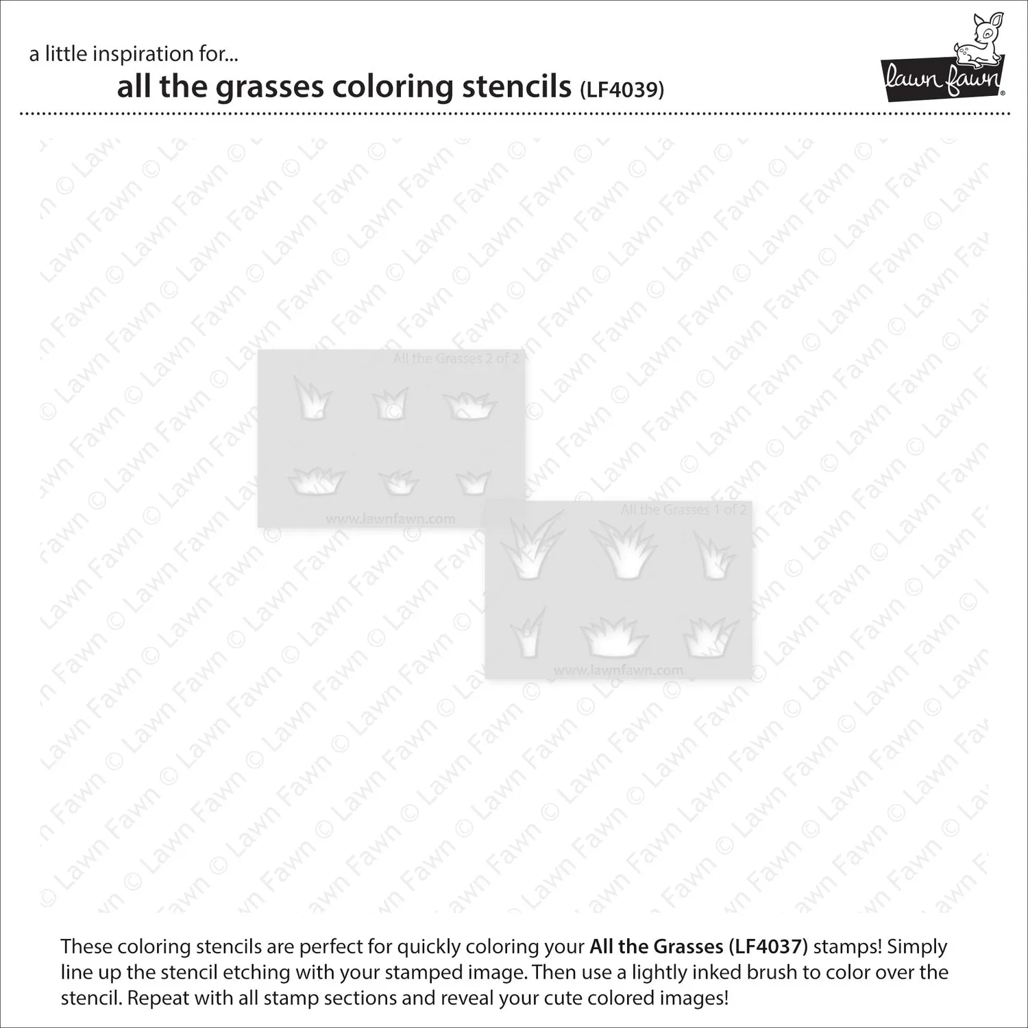Lawn Fawn All the Grasses Coloring Stencil 2-teilig Gras