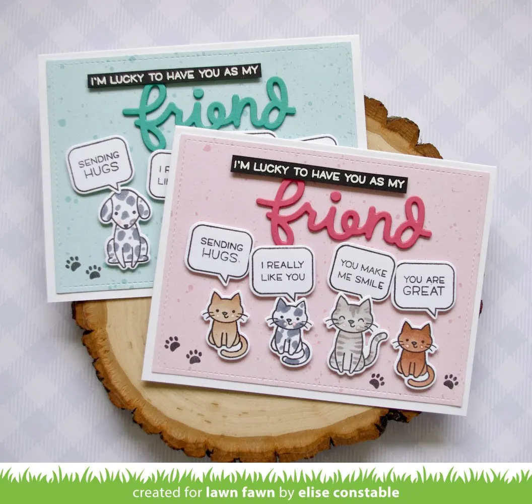 Lawn Fawn Say What? Pets Stempelset Hund Katze Vogel
