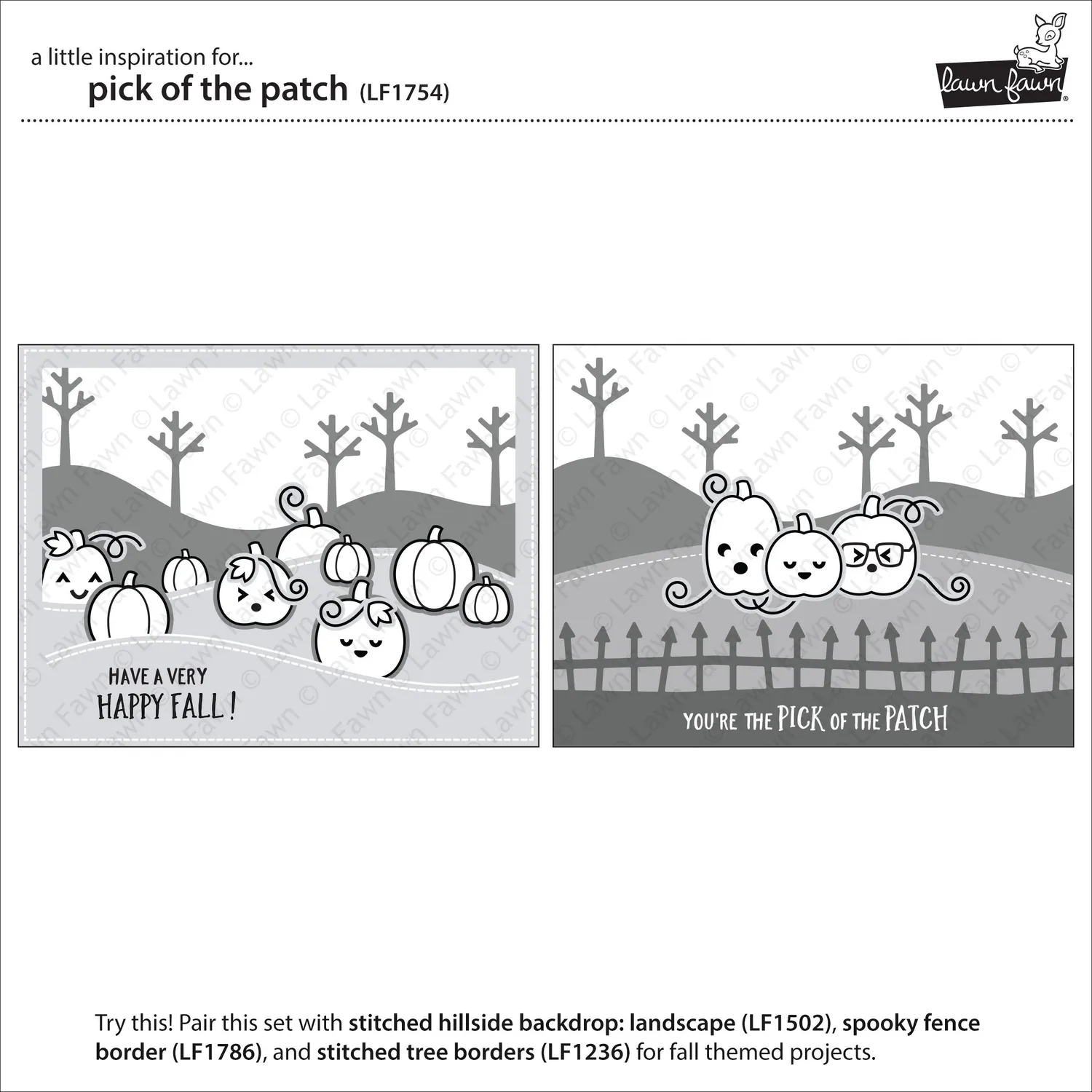 Lawn Fawn Pick of the Patch Stempel Halloween Kürbis