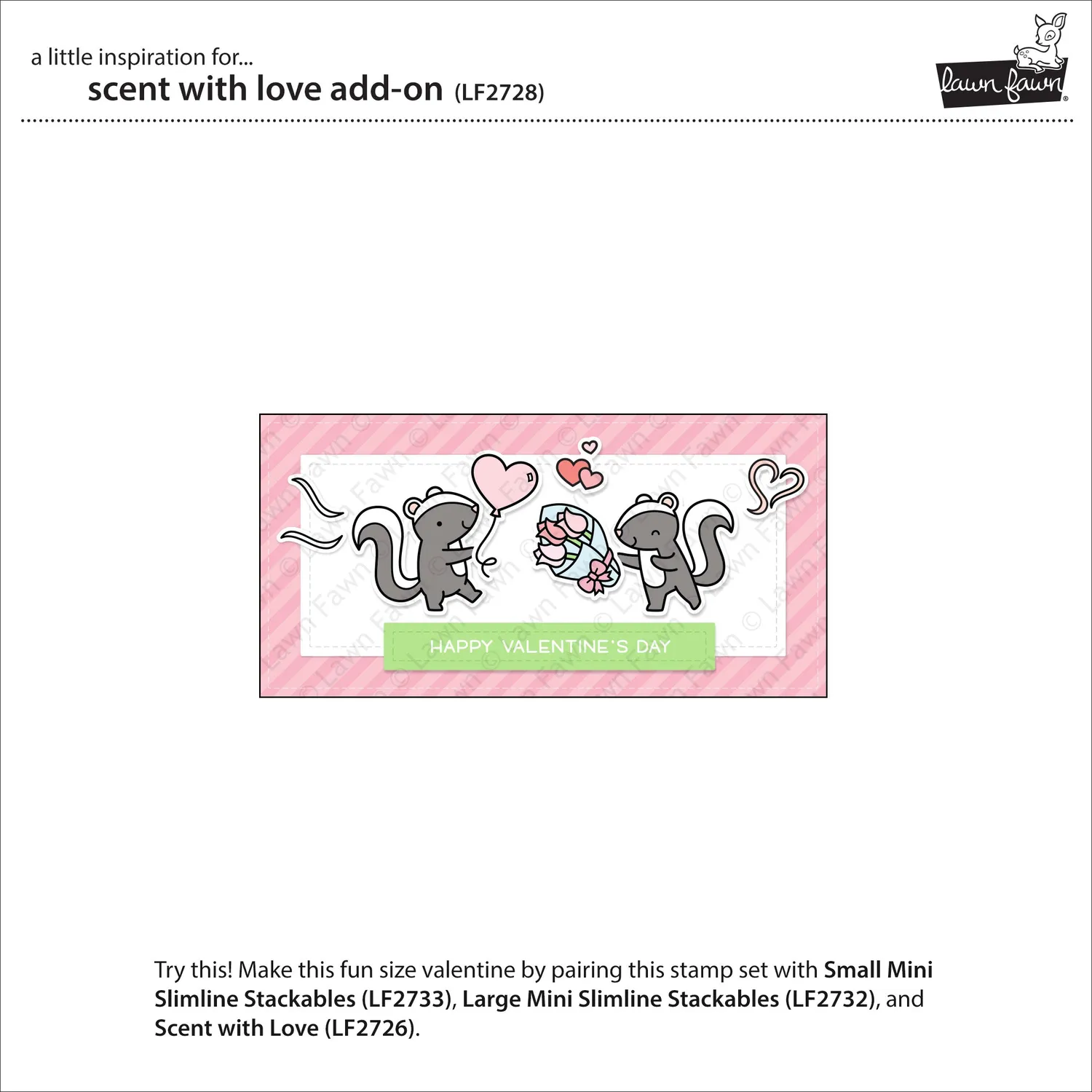 Lawn Fawn Scent with Love Add-On Stempelset Valentinstag