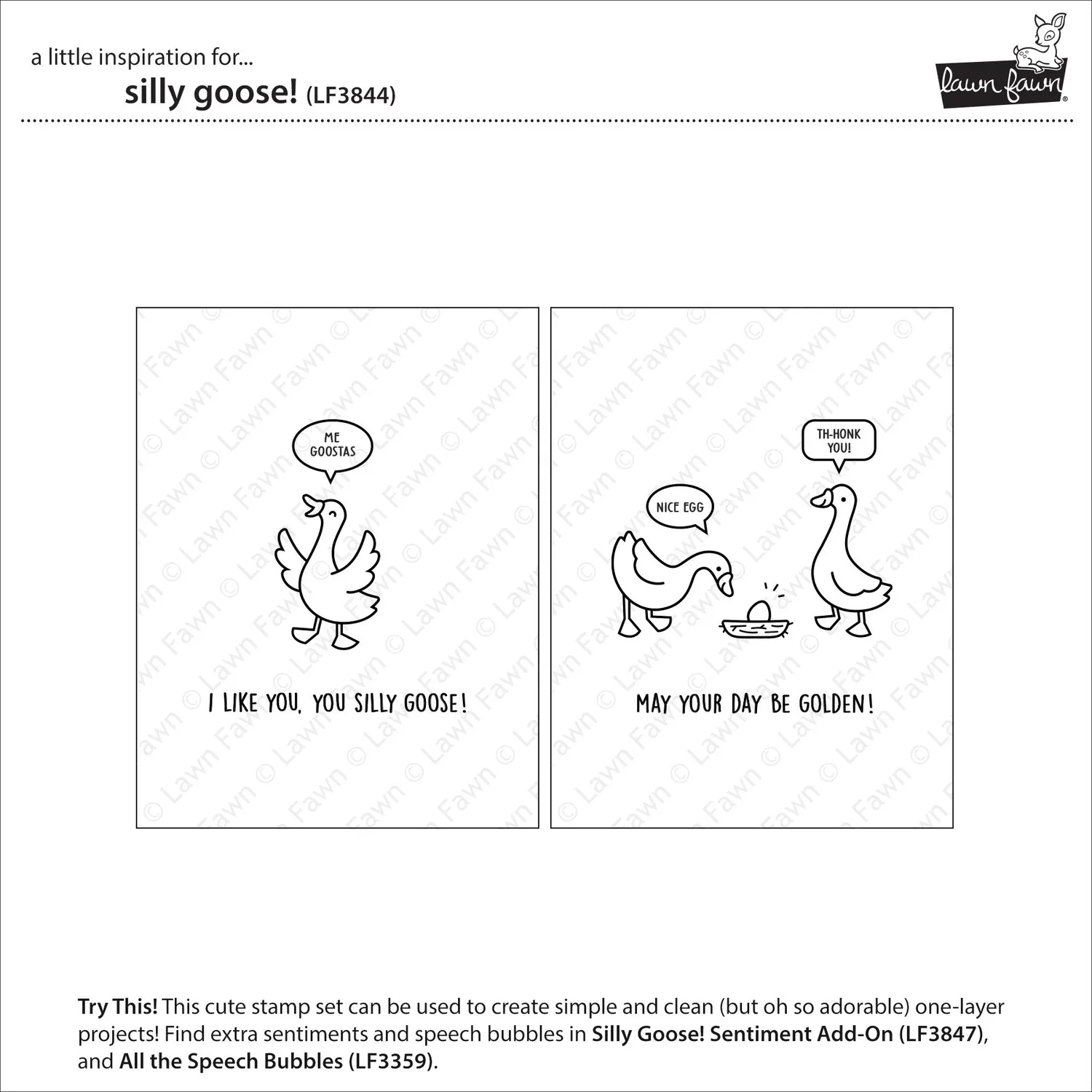 Lawn Fawn Silly Goose LF3844 Stempelset Gänse