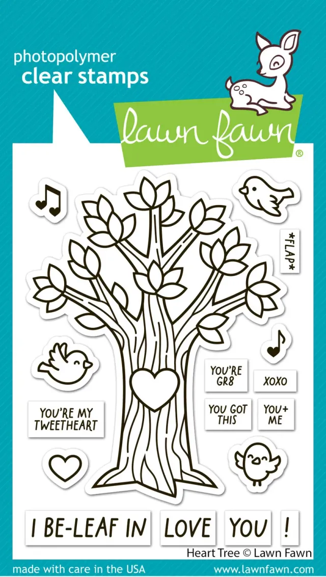 Lawn Fawn Heart Tree Clear Stamps Stempelset Herzbaum