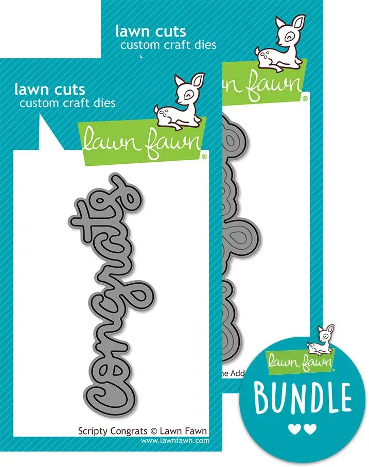 Lawn Fawn Scripty Congrats Bundle Stanzen Schriftzug