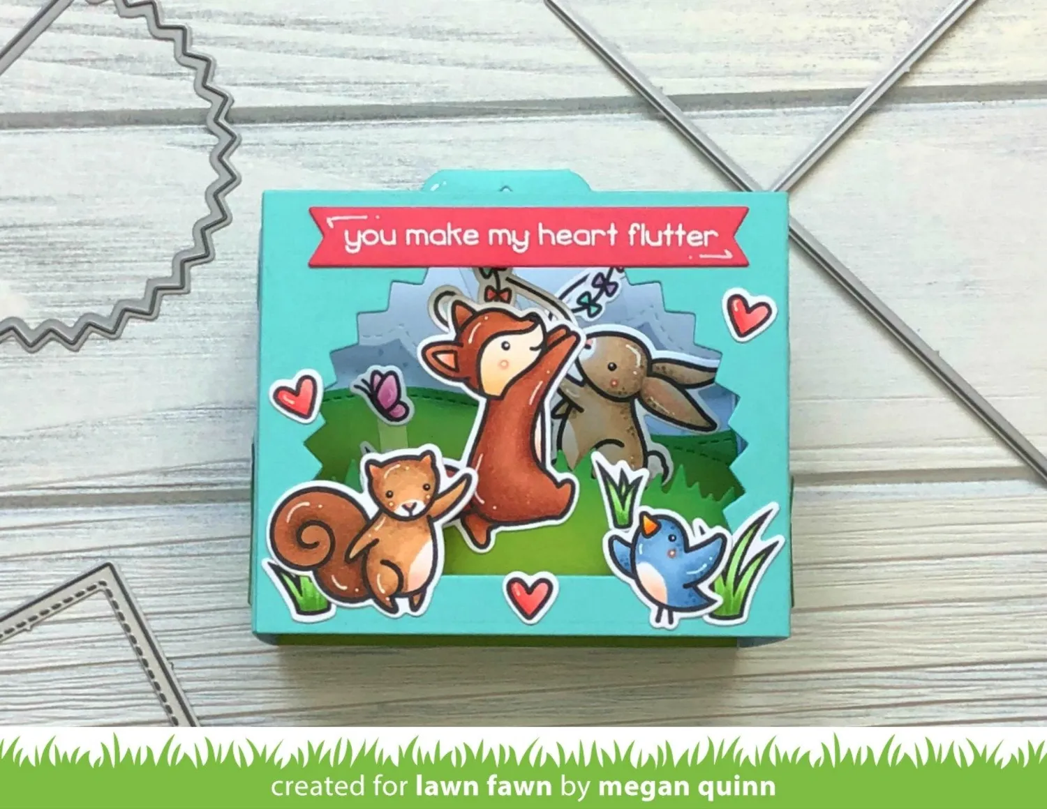 Lawn Fawn Shadow Box Rainbow Add-On Stanze Regenbogen