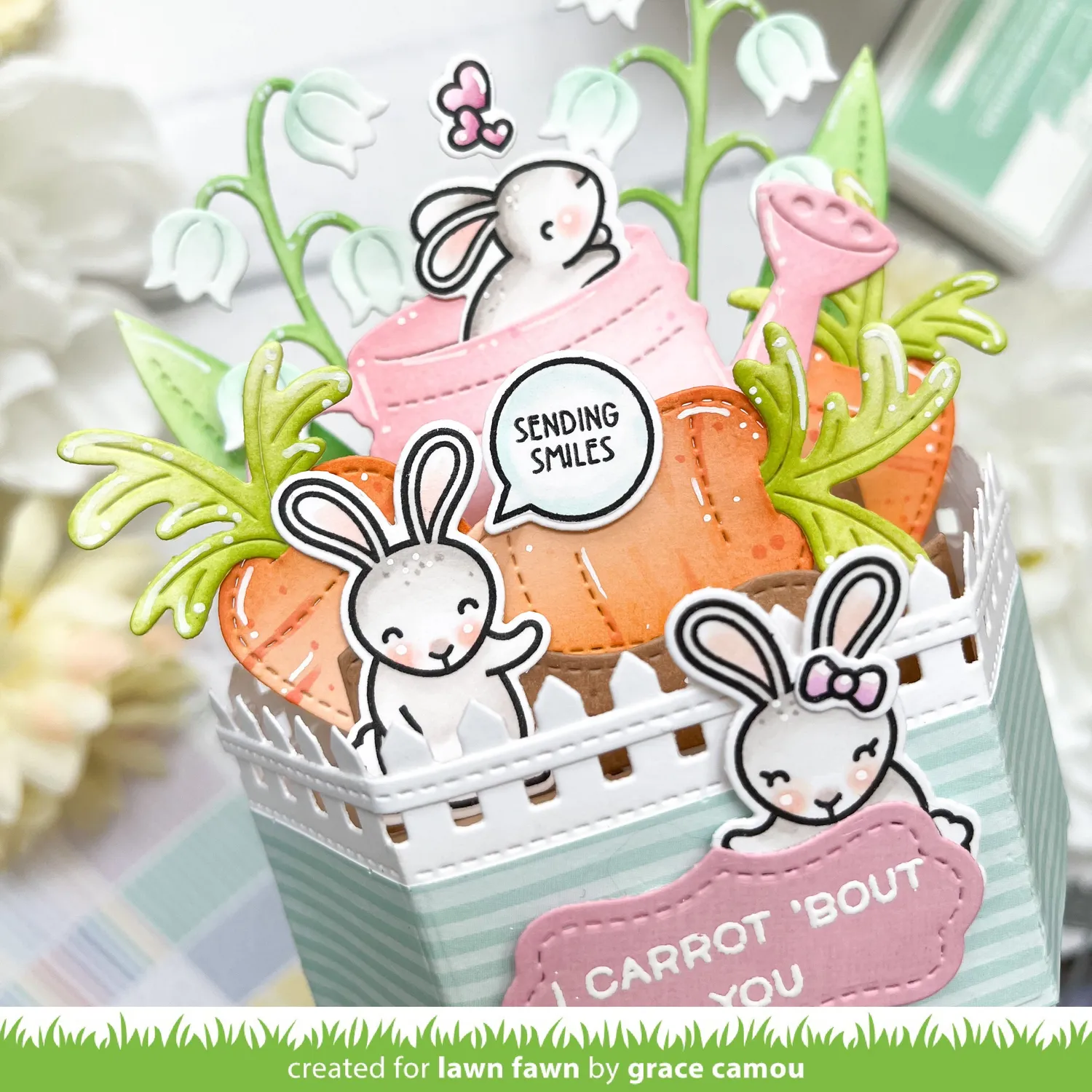 Lawn Fawn Platform Pop-Up Picket Fence Wrap Around Stanzschablonen