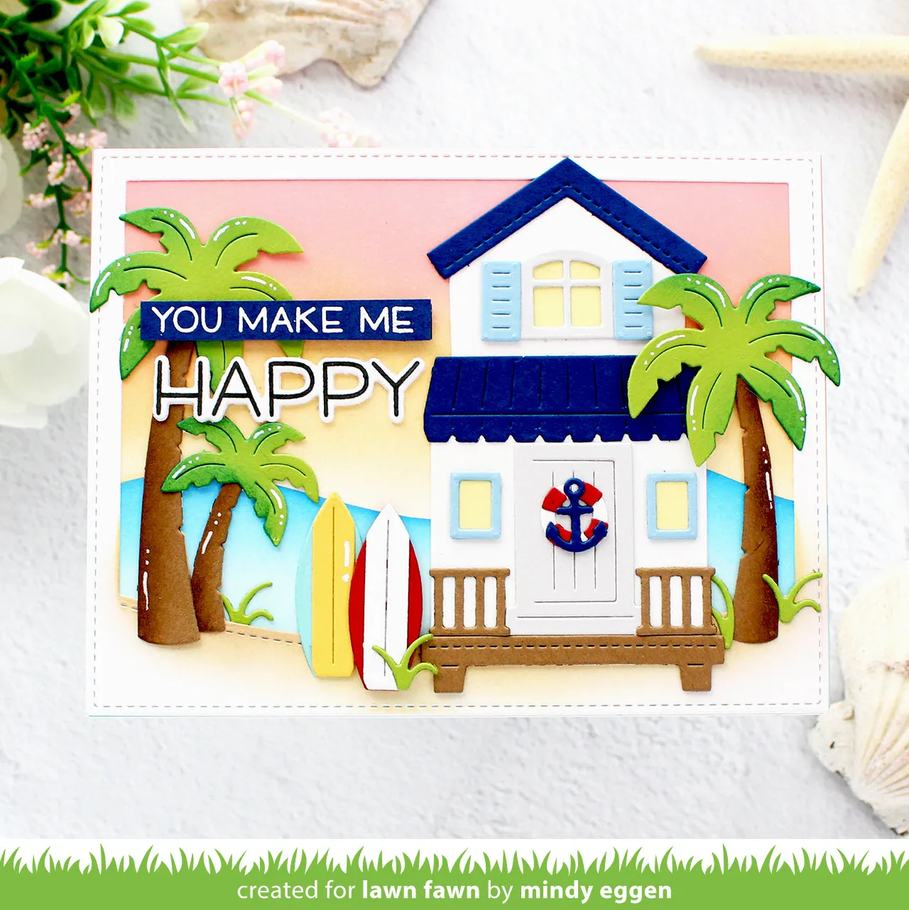 Lawn Fawn Build-A-House Beach Add-On Stanze Sommer
