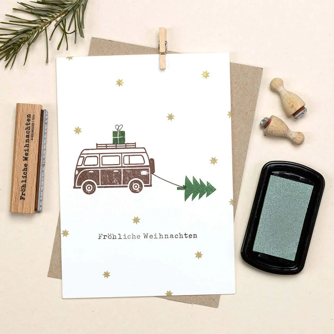 Perlenfischer Bus Stempel 32x50 mm Bulli Van