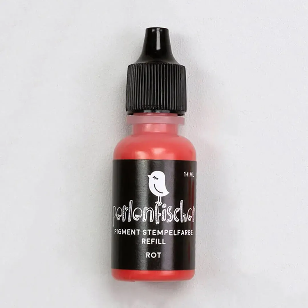 Perlenfischer Pigment Stempelfarbe Refill Rot 14 ml