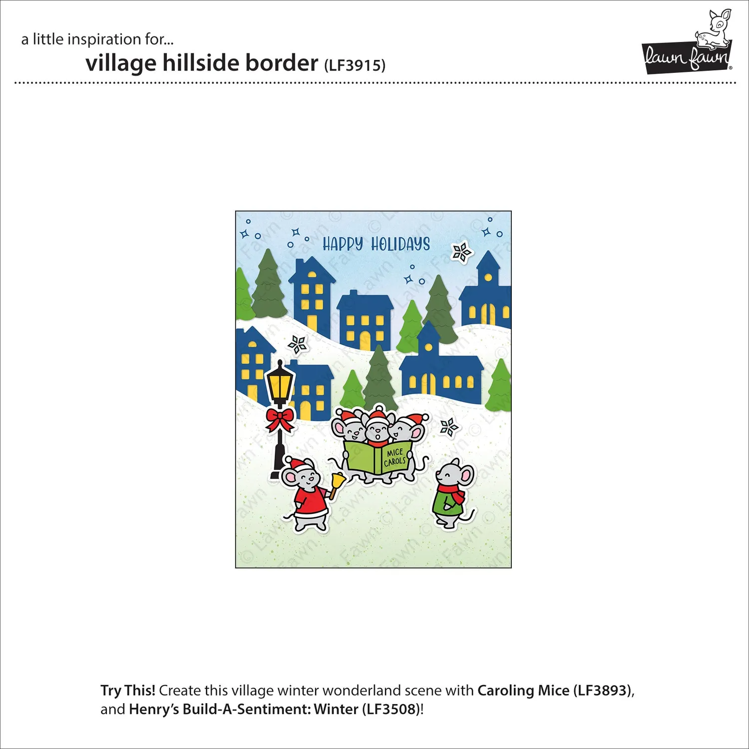 Lawn Fawn Lawn Cuts Village Hillside Border Stanze Dorf