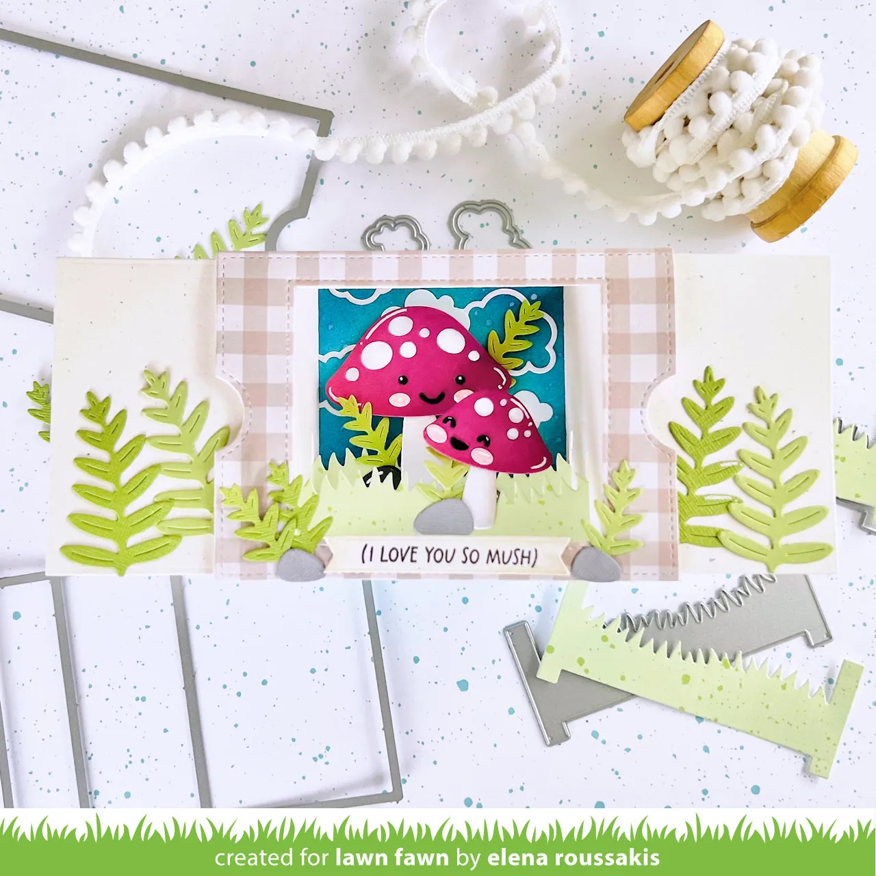 Lawn Fawn Ta-Da Diorama Grassy Hillside Inserts Stanzen 2tlg