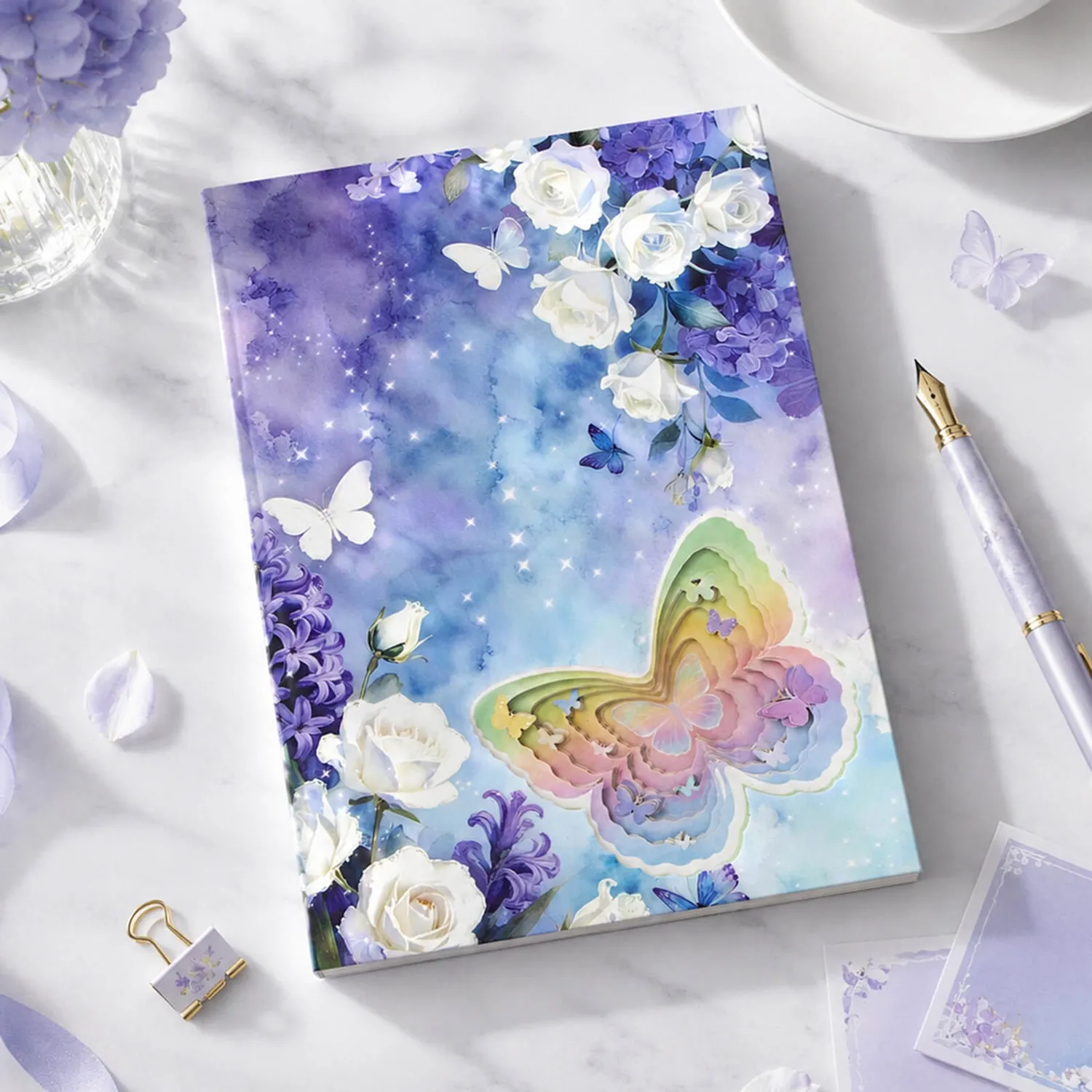 Ieebee Fluttering Blooms Journal 50 Seiten 3D-Cover