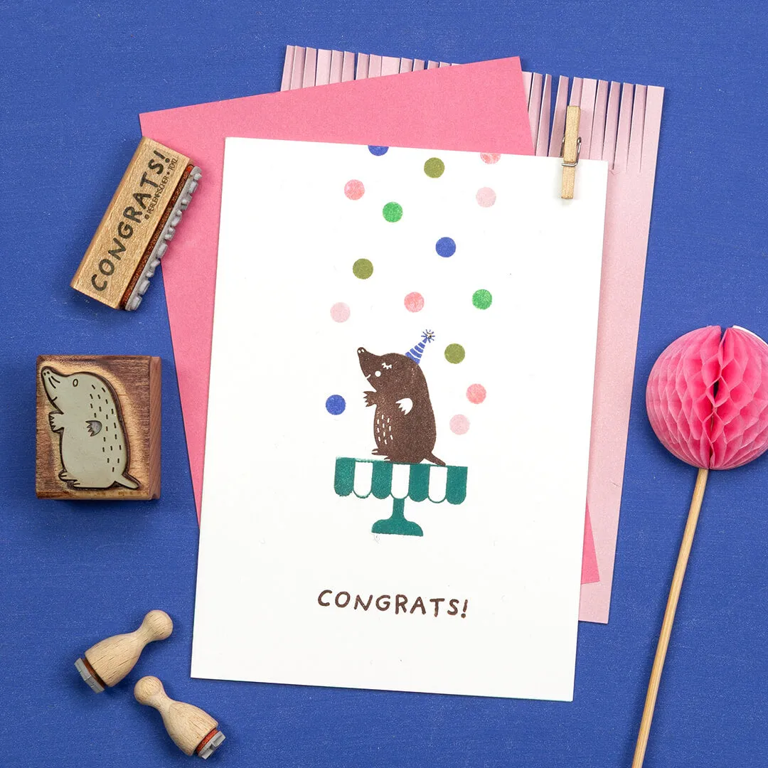 Perlenfischer Congrats Stempel Text 41x6 mm Geburtstag