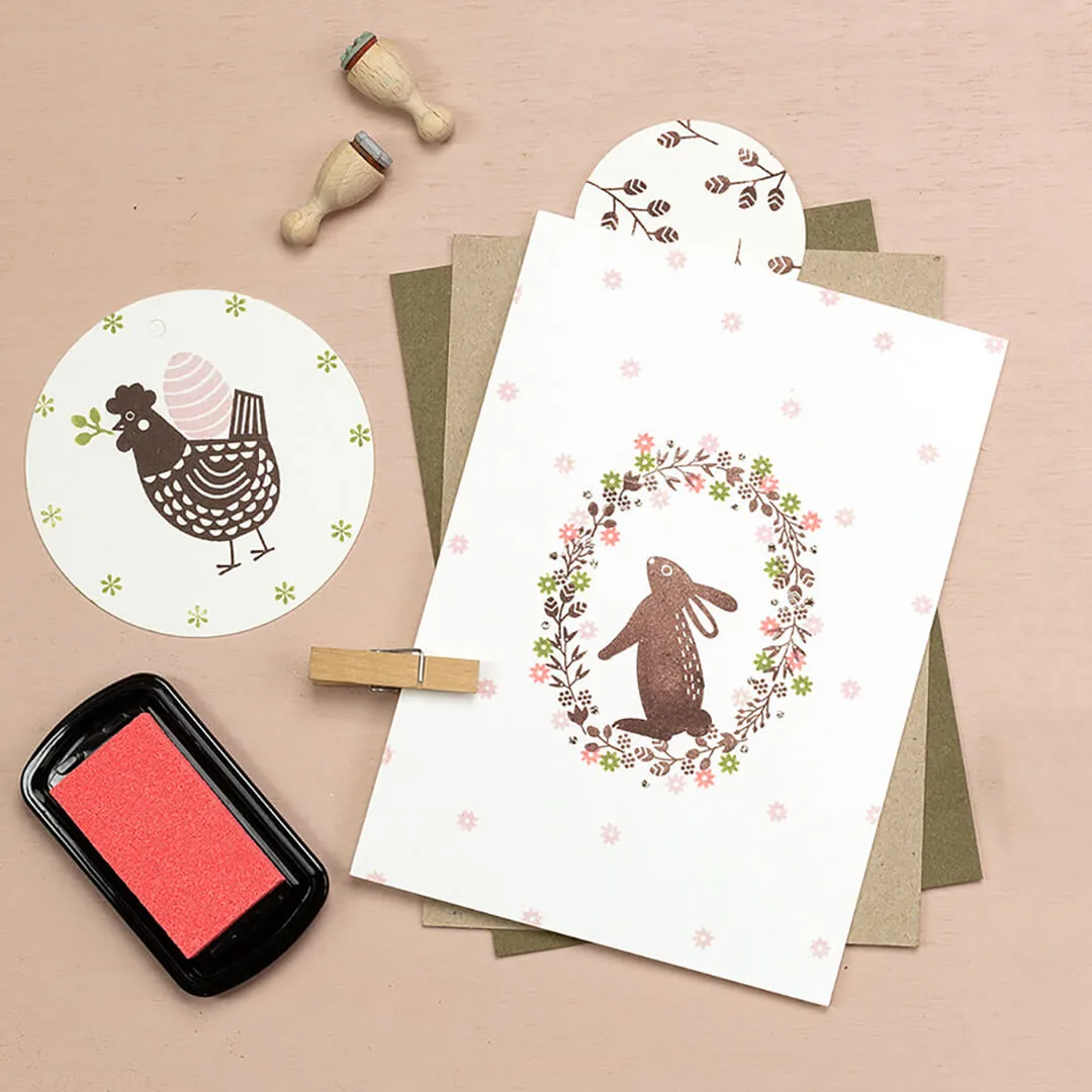 Perlenfischer Wreath of Buds Stempel 71x57 mm Holz
