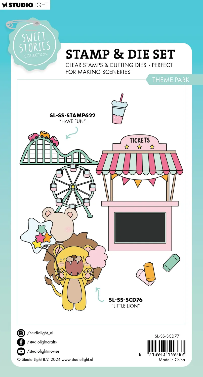 Studio Light Sweet Stories Theme Park Stempel + Stanze Set