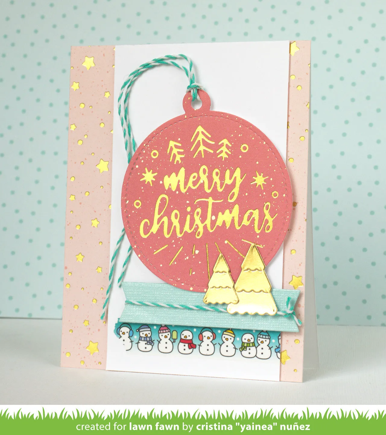 Lawn Fawn Foiled Sentiments Merry Christmas Heißfolienplatte glänzend
