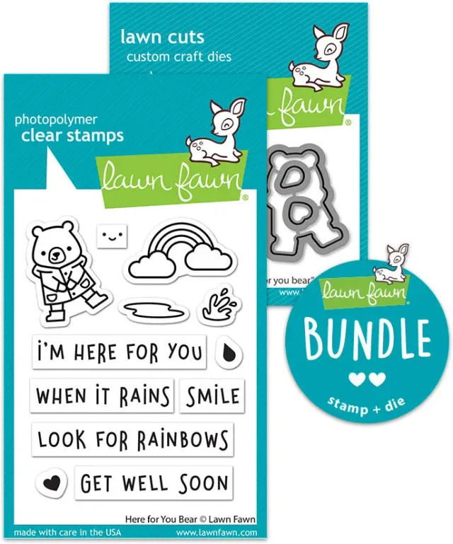 Lawn Fawn Here for You Bear Stempel Stanze Bundle