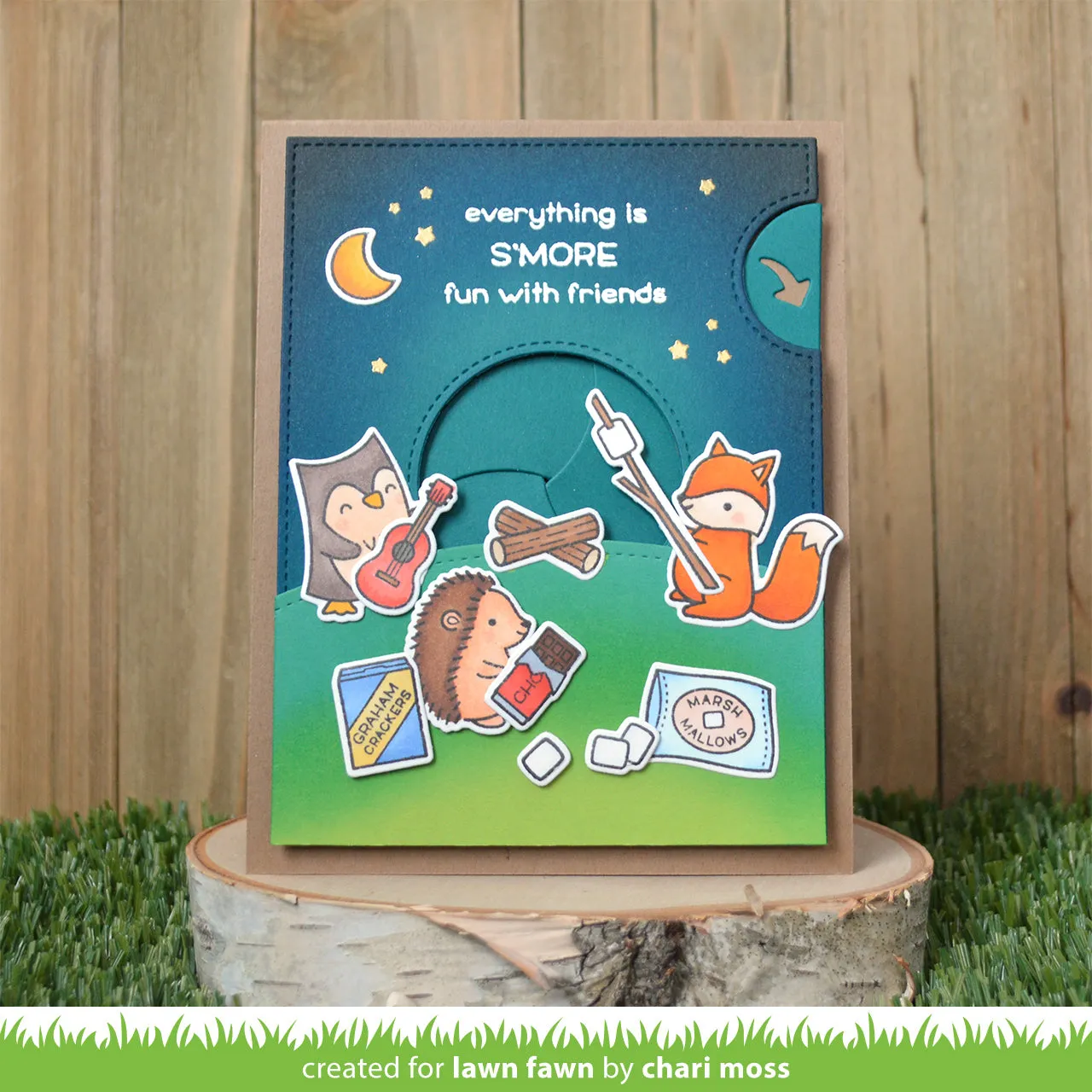 Lawn Fawn S'more the Merrier LF2593 Stempelset Camping