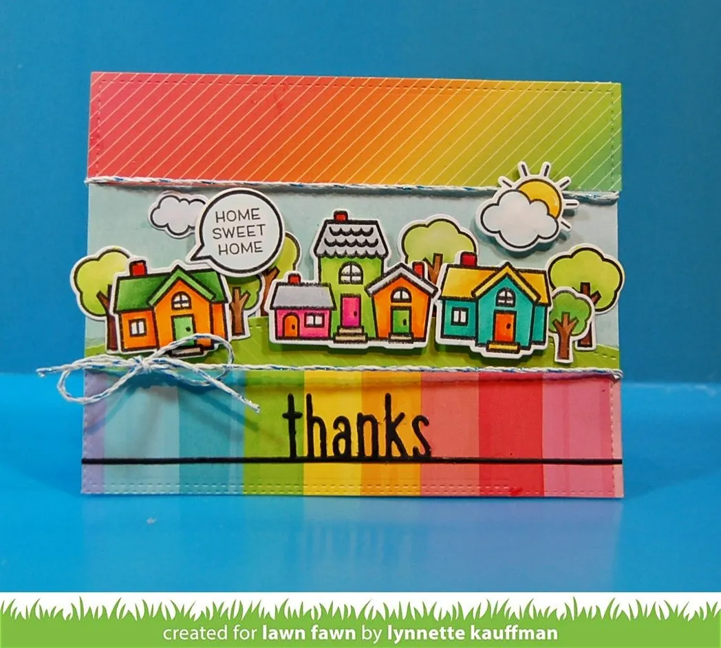 Lawn Fawn Thanks Line Border Stanze Schriftzug