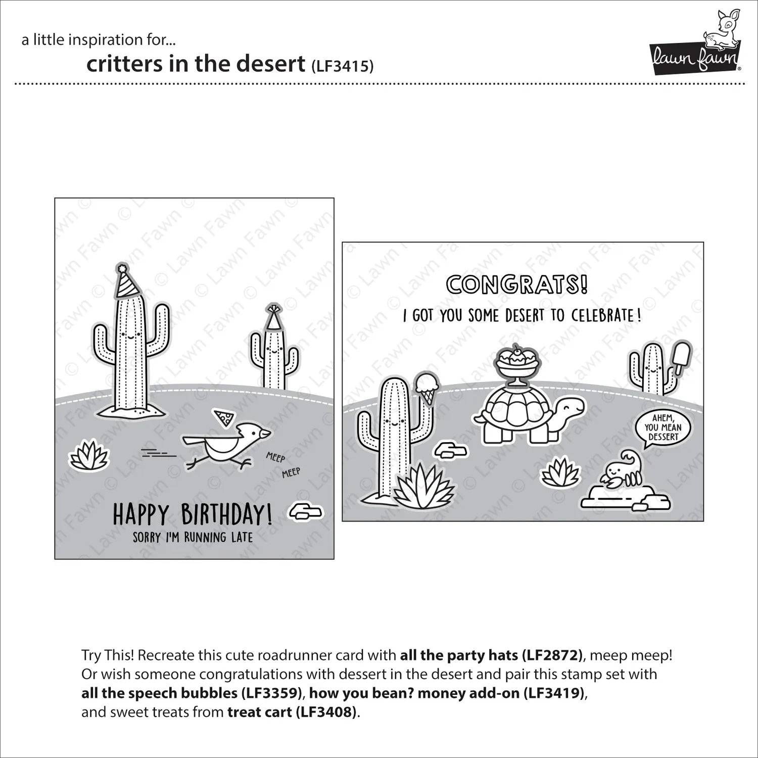 Lawn Fawn Critters in the Desert Stempelset Wüste