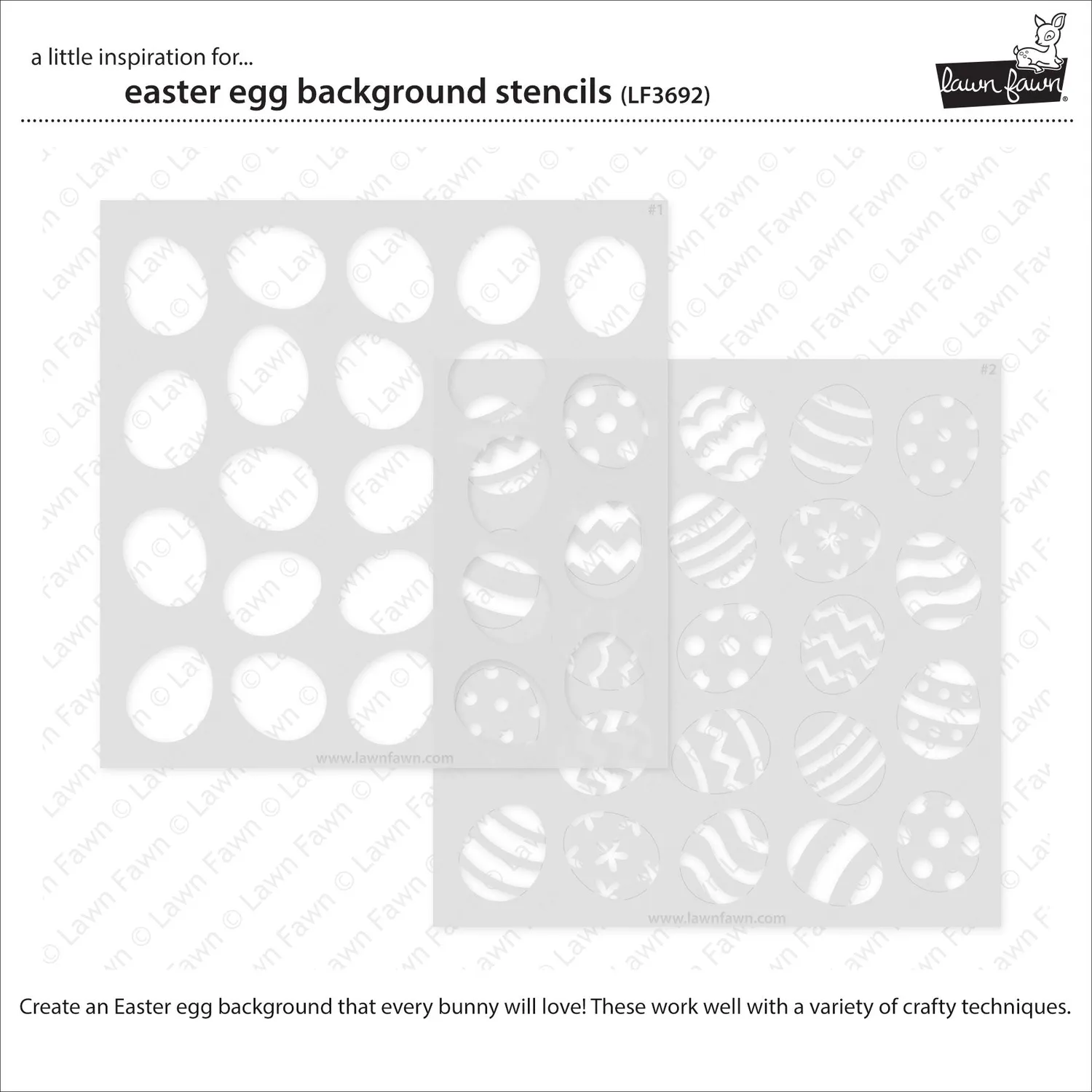 Lawn Fawn Easter Egg Hintergrund Schablonen 2-teilig Ostern