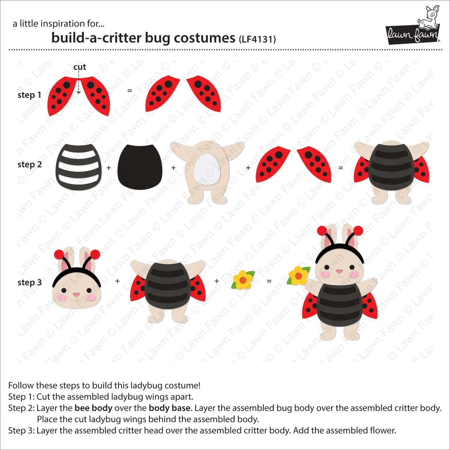 Lawn Fawn Build-a-Critter Bug Costumes Stanzen LF4131