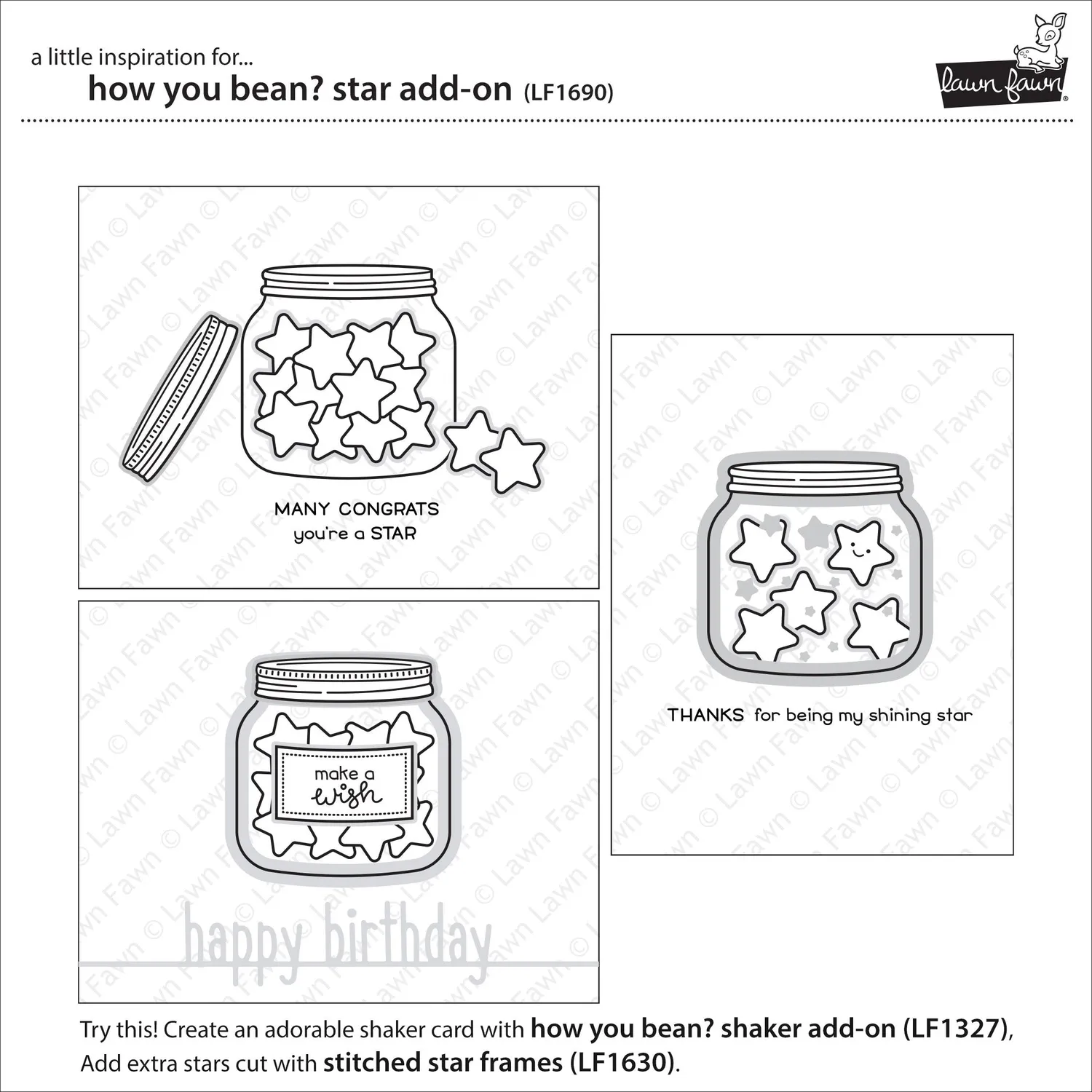 Lawn Fawn How You Bean Star Add-On Stempelset