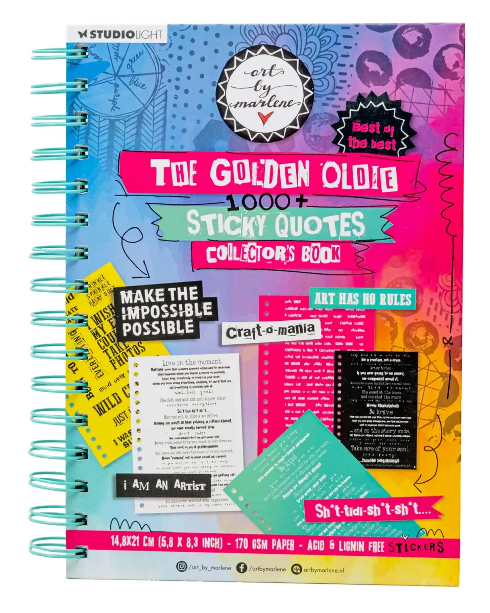 StudioLight Art by Marlene Sticky Quotes Stickerblock 63 Blatt Golden Oldie