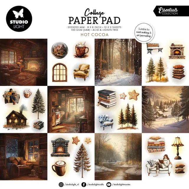 StudioLight Essentials Collage Paper Pad Hot Cocoa 24 Blatt