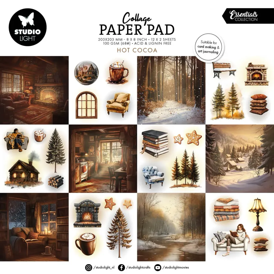StudioLight Essentials Collage Paper Pad Hot Cocoa 24 Blatt