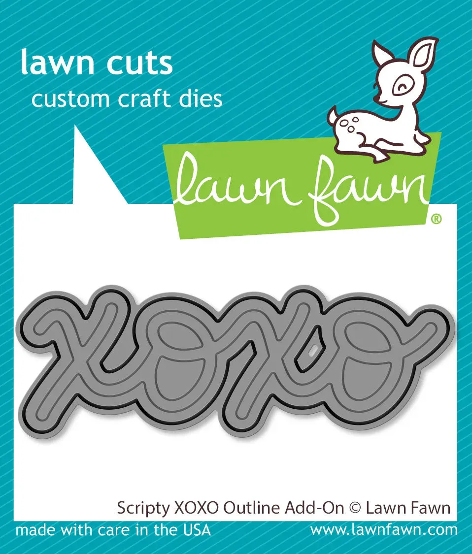 Lawn Fawn Scripty XOXO Outline Stanzschablone LF3616