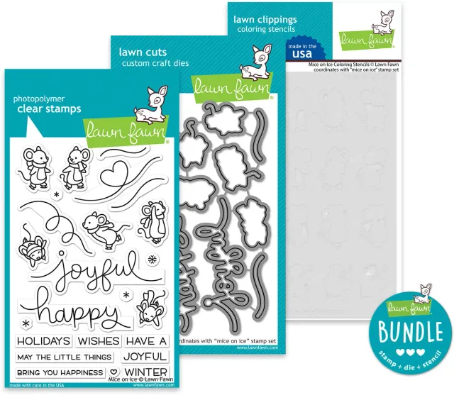 Lawn Fawn Mice on Ice Bundle Stempel+Stanzen+Schablonen Winter