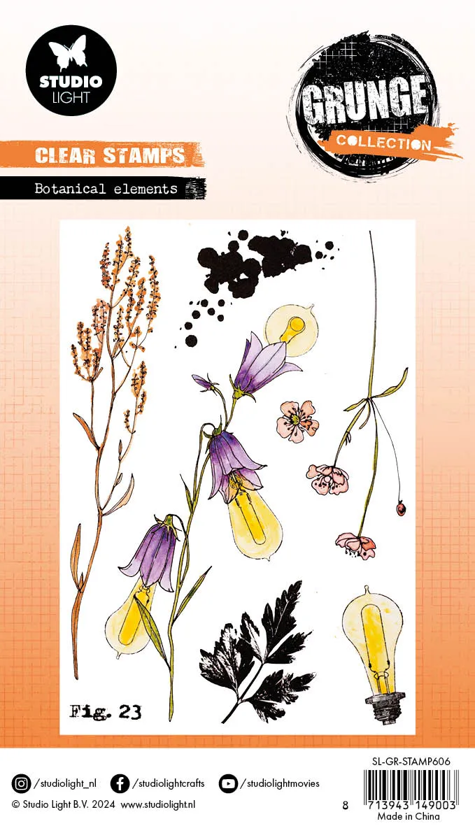 StudioLight Grunge Botanical Elements Clear Stempel Botanik