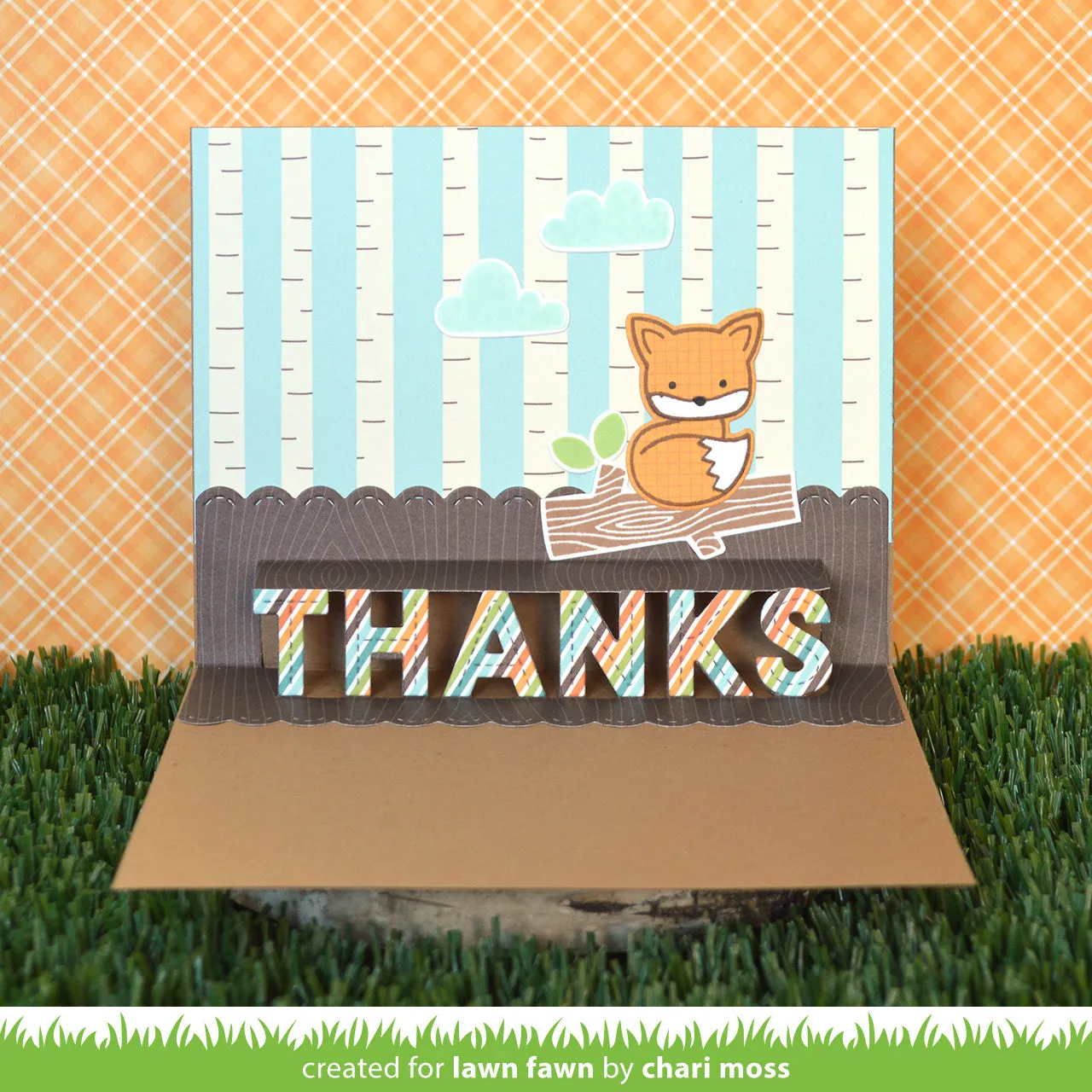 Lawn Fawn Pop-Up Thanks Stanzschablone Danke interaktiv