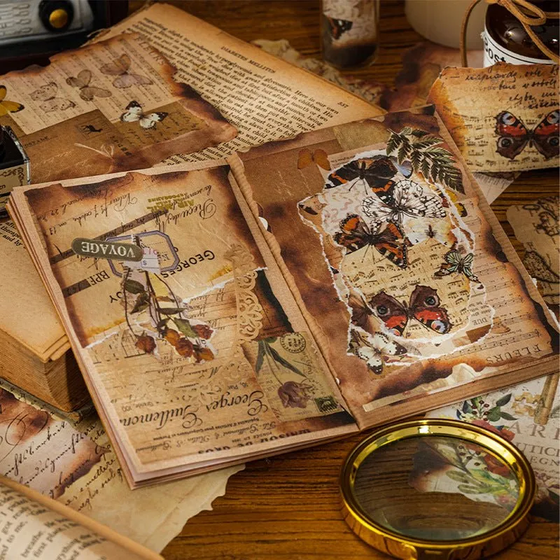 Ieebee Burnt Pieces Scrapbook Papier Set Bill Time 30tlg