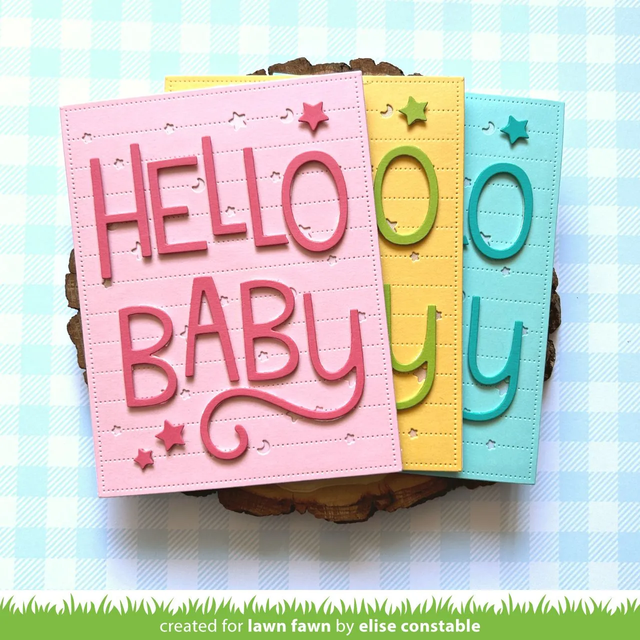 Lawn Fawn Giant Outlined Hello Baby Stanzschablone groß