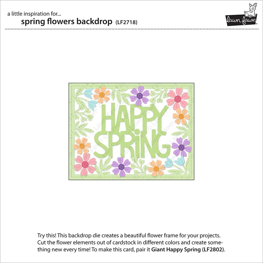 Lawn Fawn Spring Flowers Backdrop LF2818 Stanzschablone
