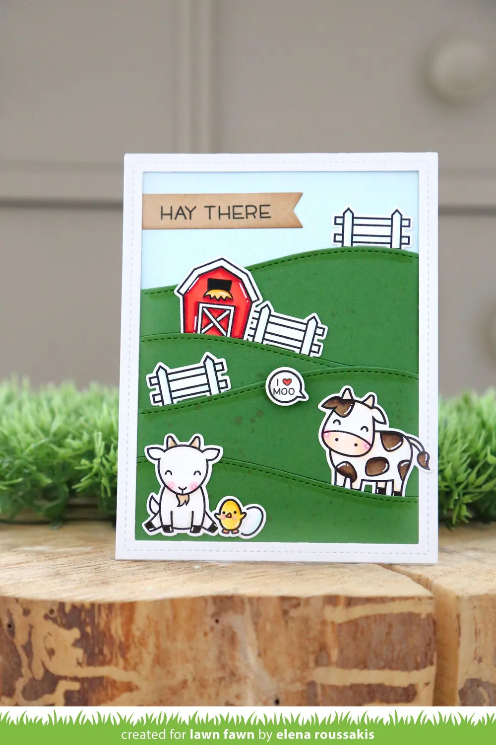 Lawn Fawn Hay There Stempelset Bauernhof Tiere