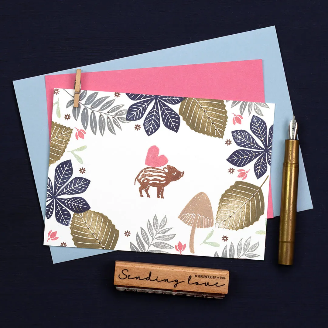 Perlenfischer Chestnut leaf XL Stempel 50x41 mm Blatt