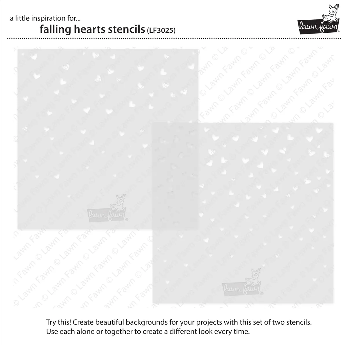 Lawn Fawn Falling Hearts Schablonen 2er-Set Herzen