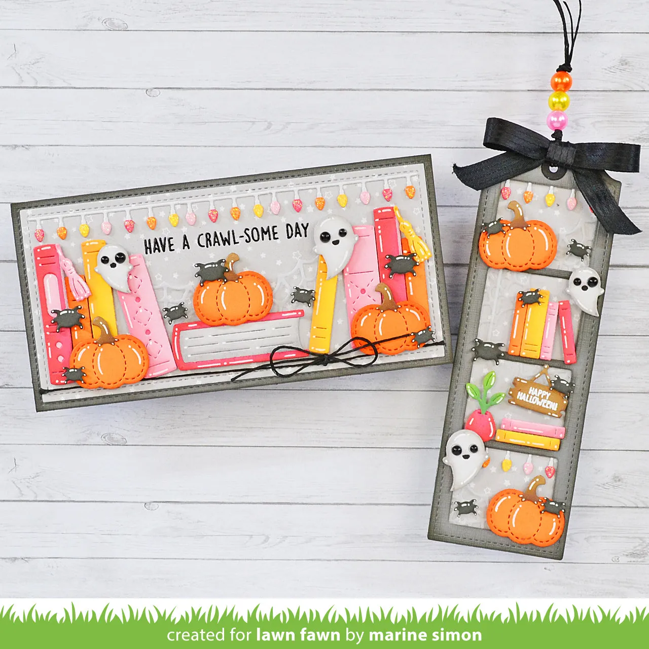Lawn Fawn Lawn Cuts Stitched Bookmark Stanze Bücherregal