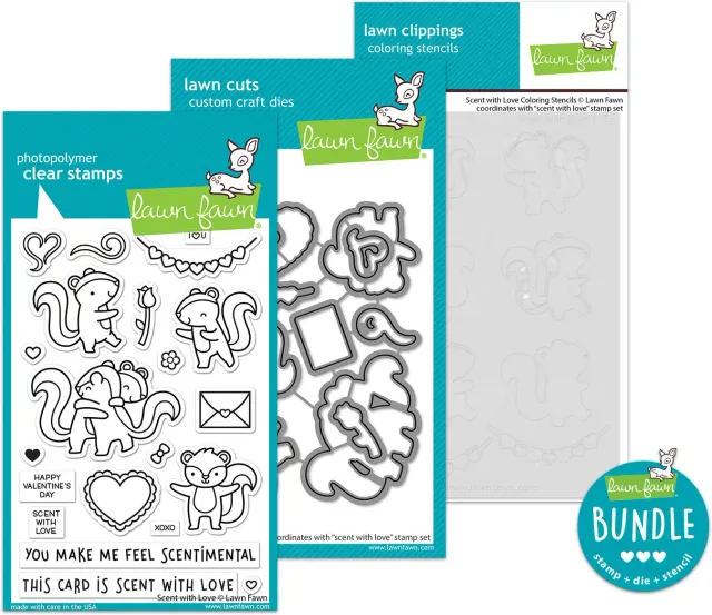 Lawn Fawn Scent with Love Stempelset Bundle Stanz+Stencil