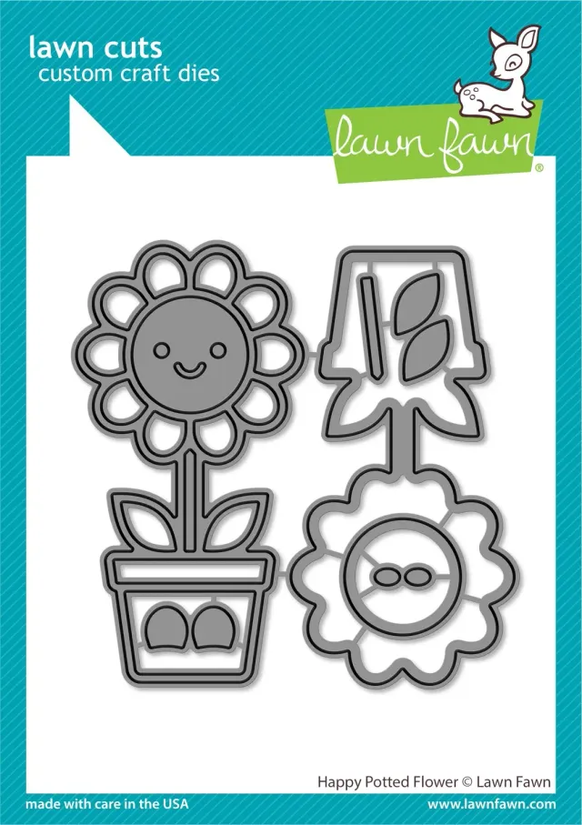 Lawn Fawn Happy Potted Flower LF3381 Stanzschablonen