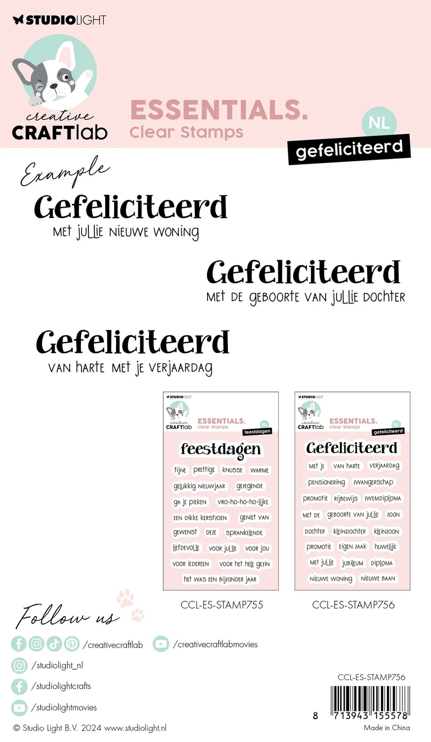 Creative Craftlab Essentials Clear Stempel Gefeliciteerd Glückwunsch