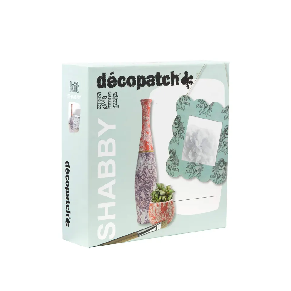 décopatch KIT024C Mini Bastelset Shabby mit Vasen