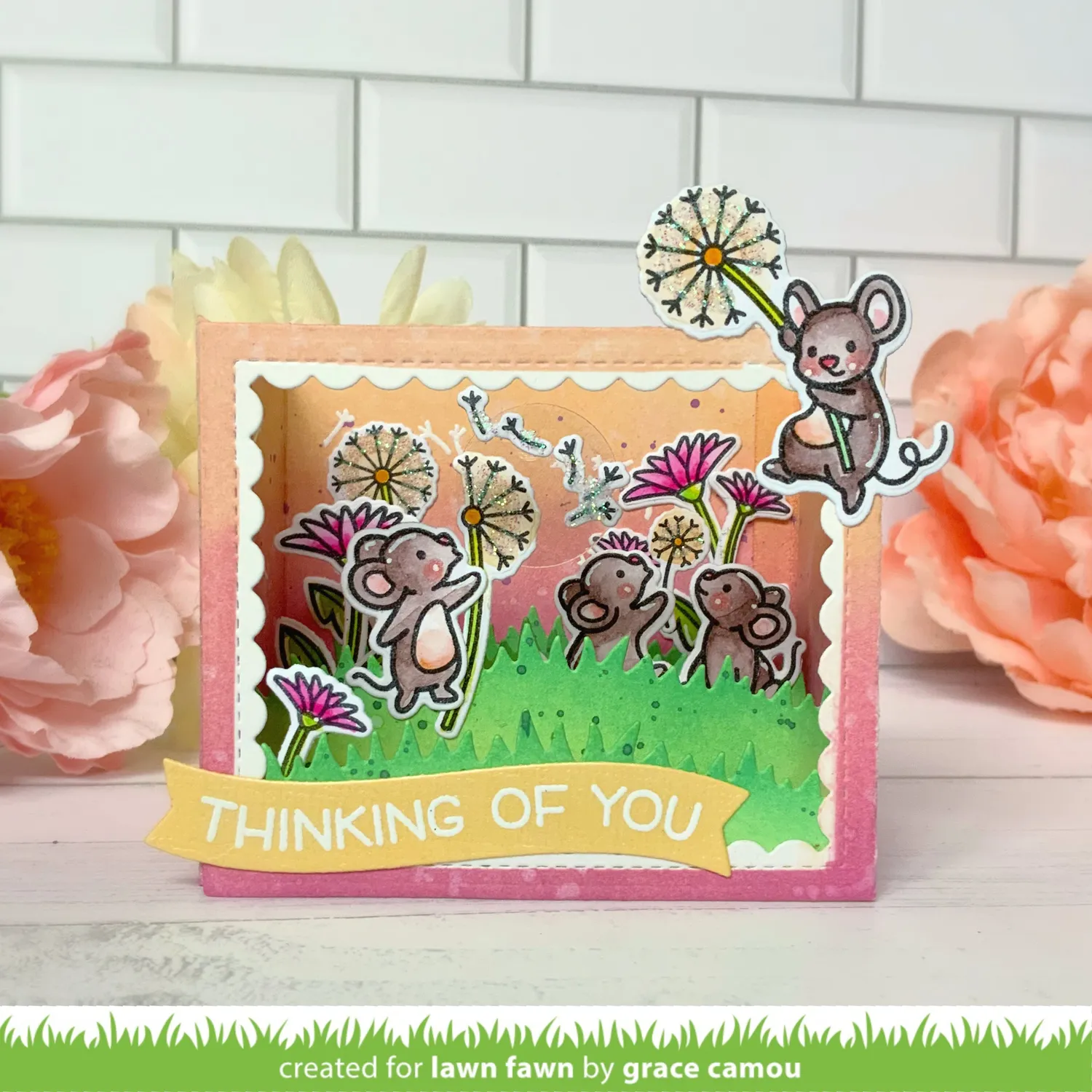 Lawn Fawn Dandy Day Clear Stamps Mäuse Pusteblume