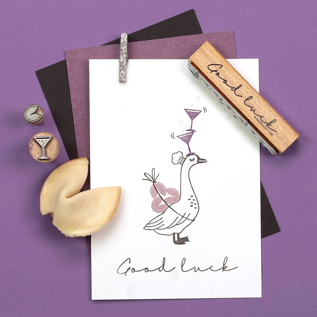 Perlenfischer Glückskeks Stempel 11x10 mm Glück