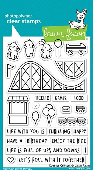 Lawn Fawn Coaster Critters Stempelset Geburtstag