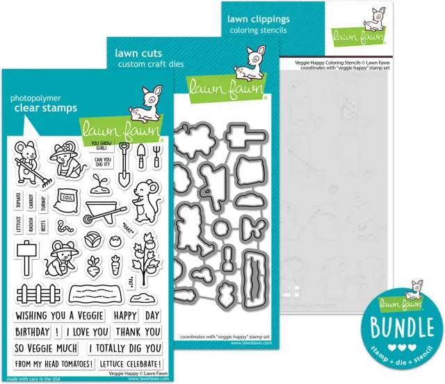 Lawn Fawn Veggie Happy Bundle Stempel Stanzen Schablonen Garten