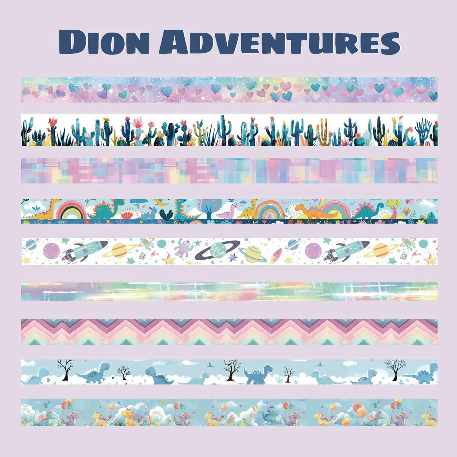 Ieebee Dino Washi Tape Set 27 Rollen Cartoon